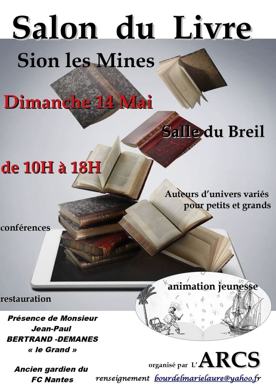 Affiche du Salon du livre de Sion-les-Mines 14.05.2023