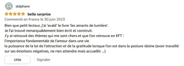 Témoignage de Stéphane Blandin sur Les amants de lumière (amazon)