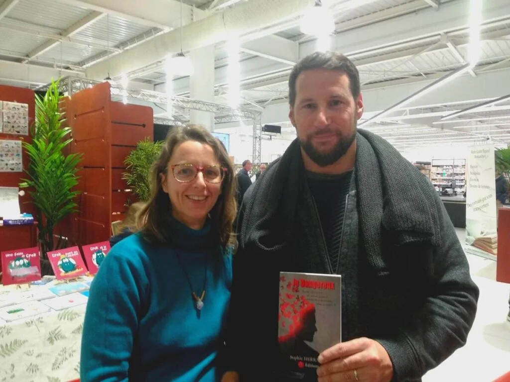 Sophie Herrault et un lecteur (Escap'livres 2023)