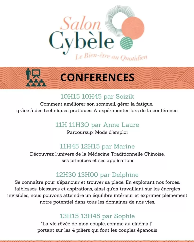 Cybèle 2024 Conférences matin 13h15-13h45 Sophie Herrault intervient sur le thème "Ma vie rêvée de couple, comme au cinéma"