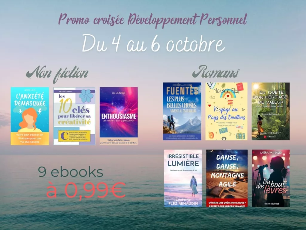 Promo ebooks développement personnel 9 ebooks à 0,99€ du 4 au 6 octobre 2024