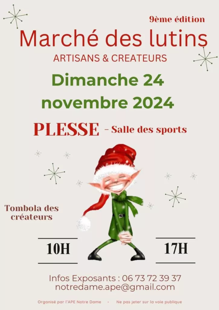 Affiche du marché des Lutins de Plessé 2024